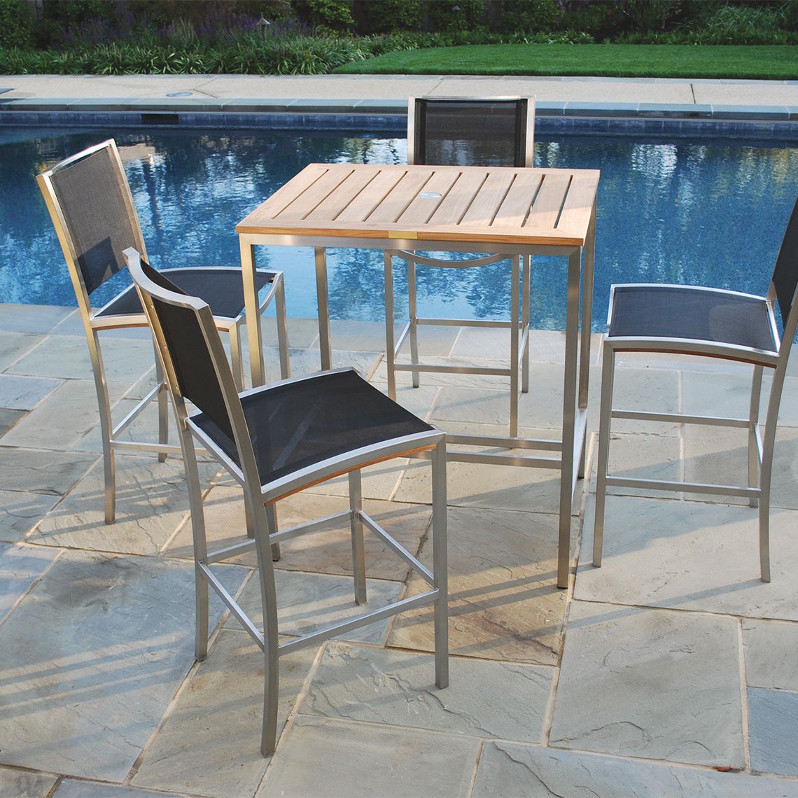 Kingsley Bate Tiburon Square Patio Bar Set - KB-TIBURON-SET2