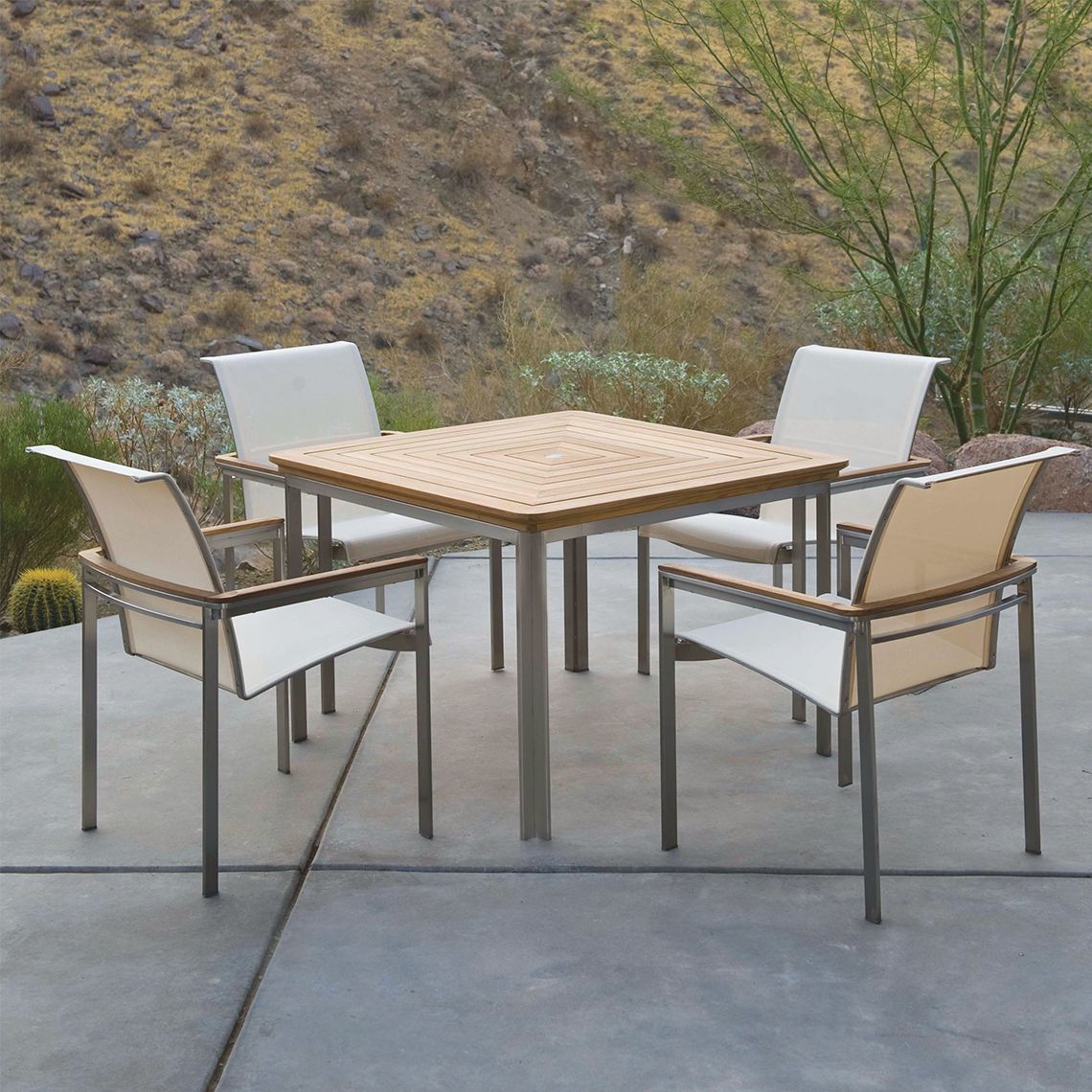 Kingsley Bate Tivoli Modern Square Dining Set for 4 - KB-TIVOLI-SET1