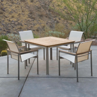 Kingsley Bate Tivoli Modern Square Dining Set for 4 - KB-TIVOLI-SET1