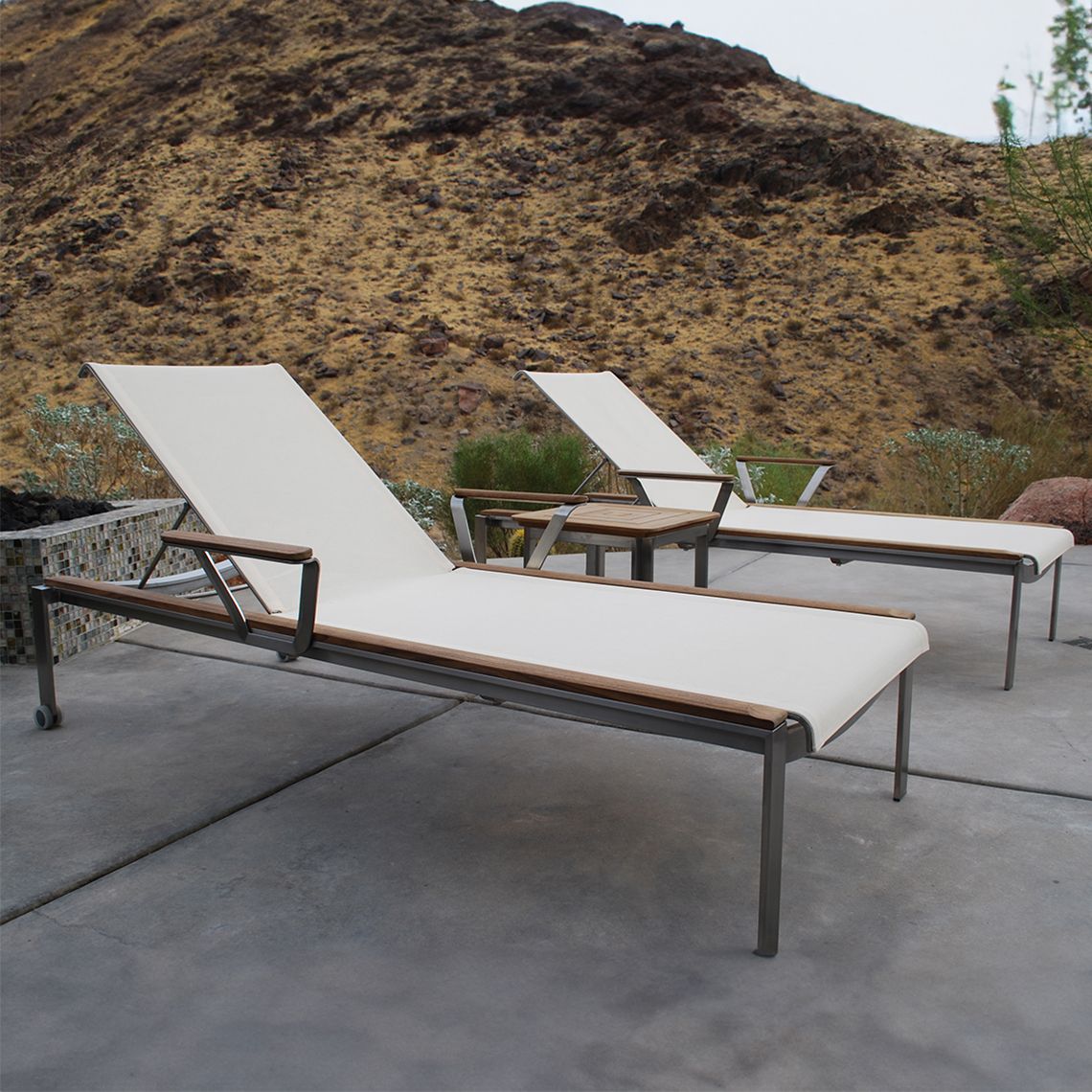 Tivoli Modern Chaise Lounger Set for 2