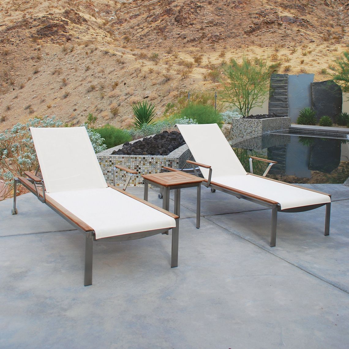 Kingsley Bate Tivoli Modern Chaise Lounger Set for 2 - KB-TIVOLI-SET3
