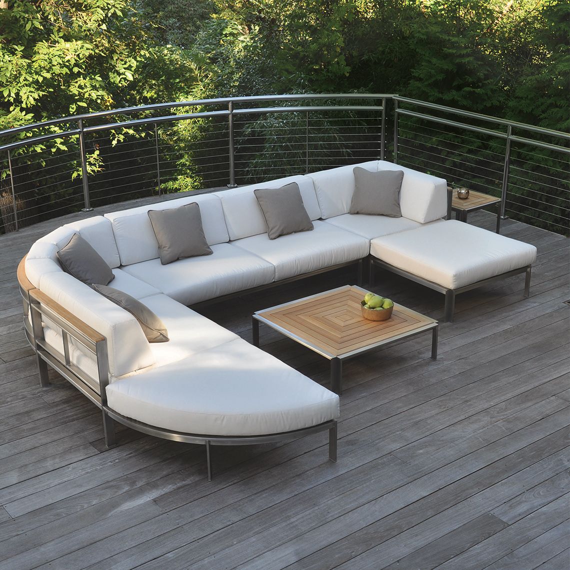 Kingsley Bate Tivoli Modern Stainless Steel Patio Sectional - KB-TIVOLI-SET4