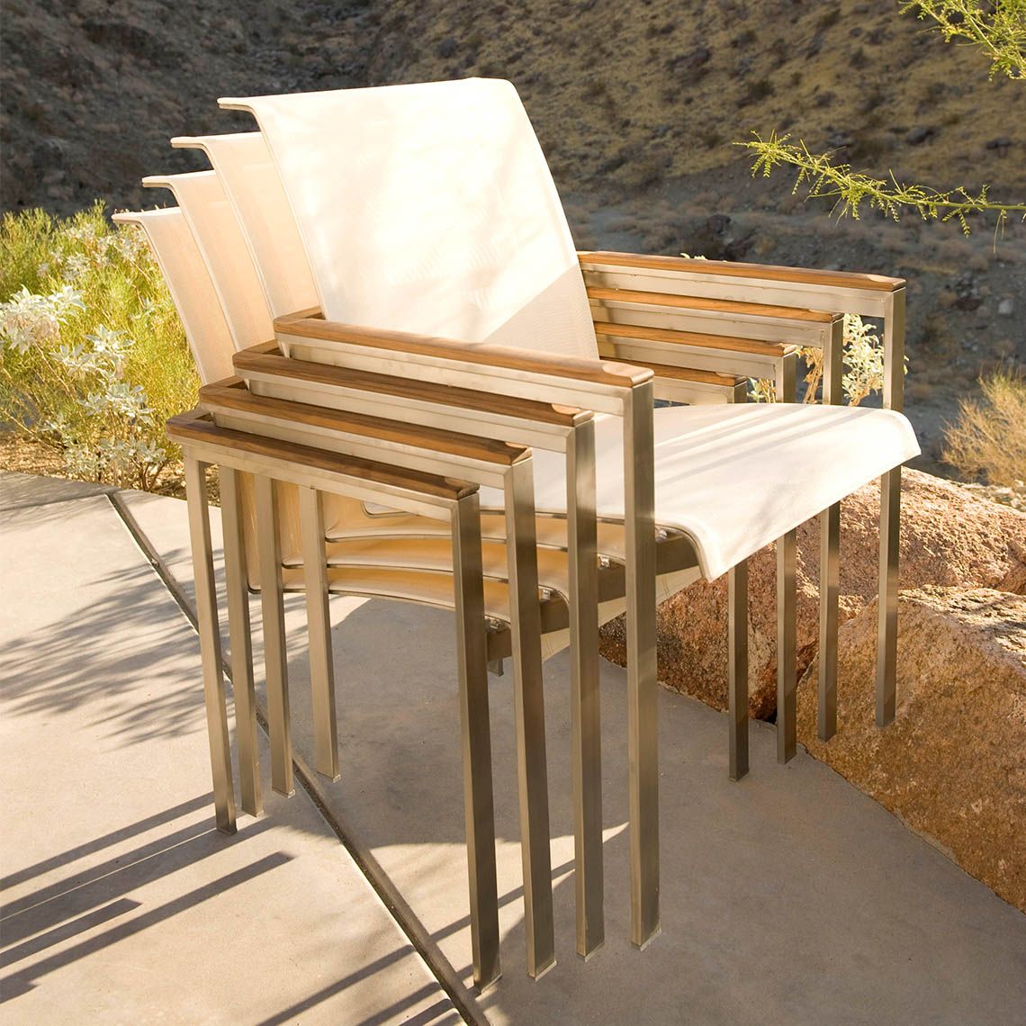 Kingsley Bate Tivoli Stacking Dining Armchairs stackable