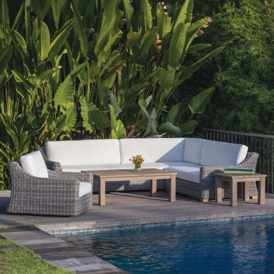Tortola Wicker Sectional and Swivel Lounge Chair Set