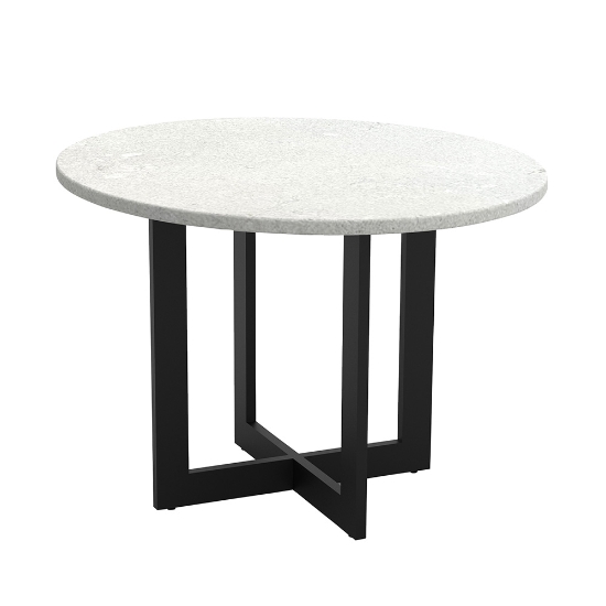 Foley 42" Round Lava Stone Dining Table chalk