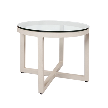 Lane Venture Contempo 24" Round End Table with Glass Top - 455-62
