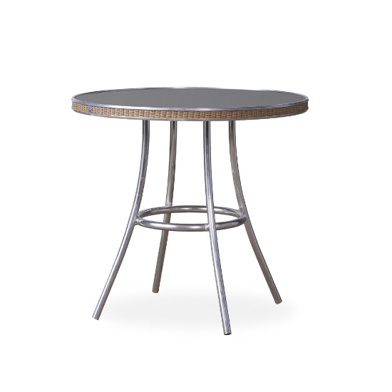 Lloyd Flanders All Seasons 33" Round Bistro Table with Charcoal Glass - 124332