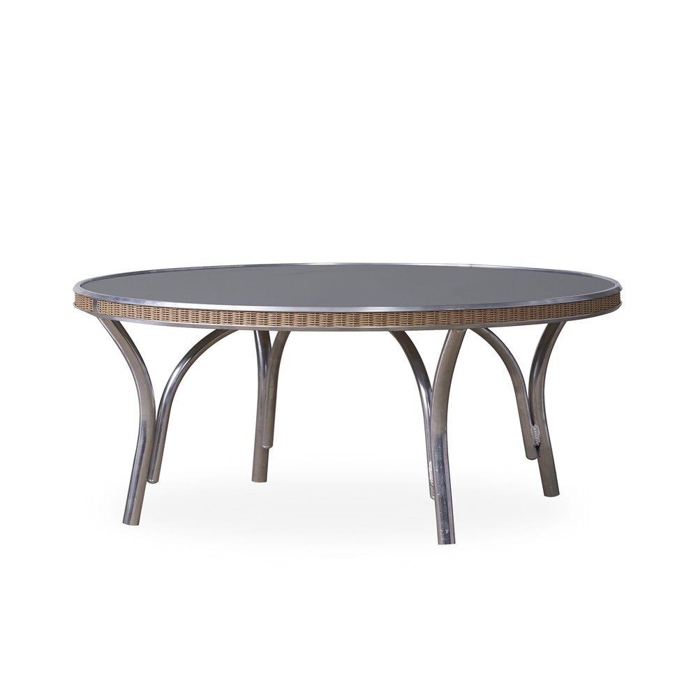 Lloyd Flanders All Seasons 33" Round Cocktail Table with Charcoal Glass - 124344