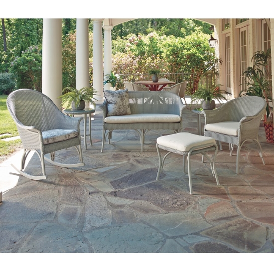 wicker outdoor seating area