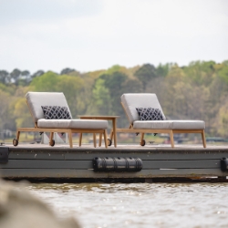 Lloyd Flanders Alpine Outdoor Teak Chaise Lounge Set - LF-ALPINE-SET5