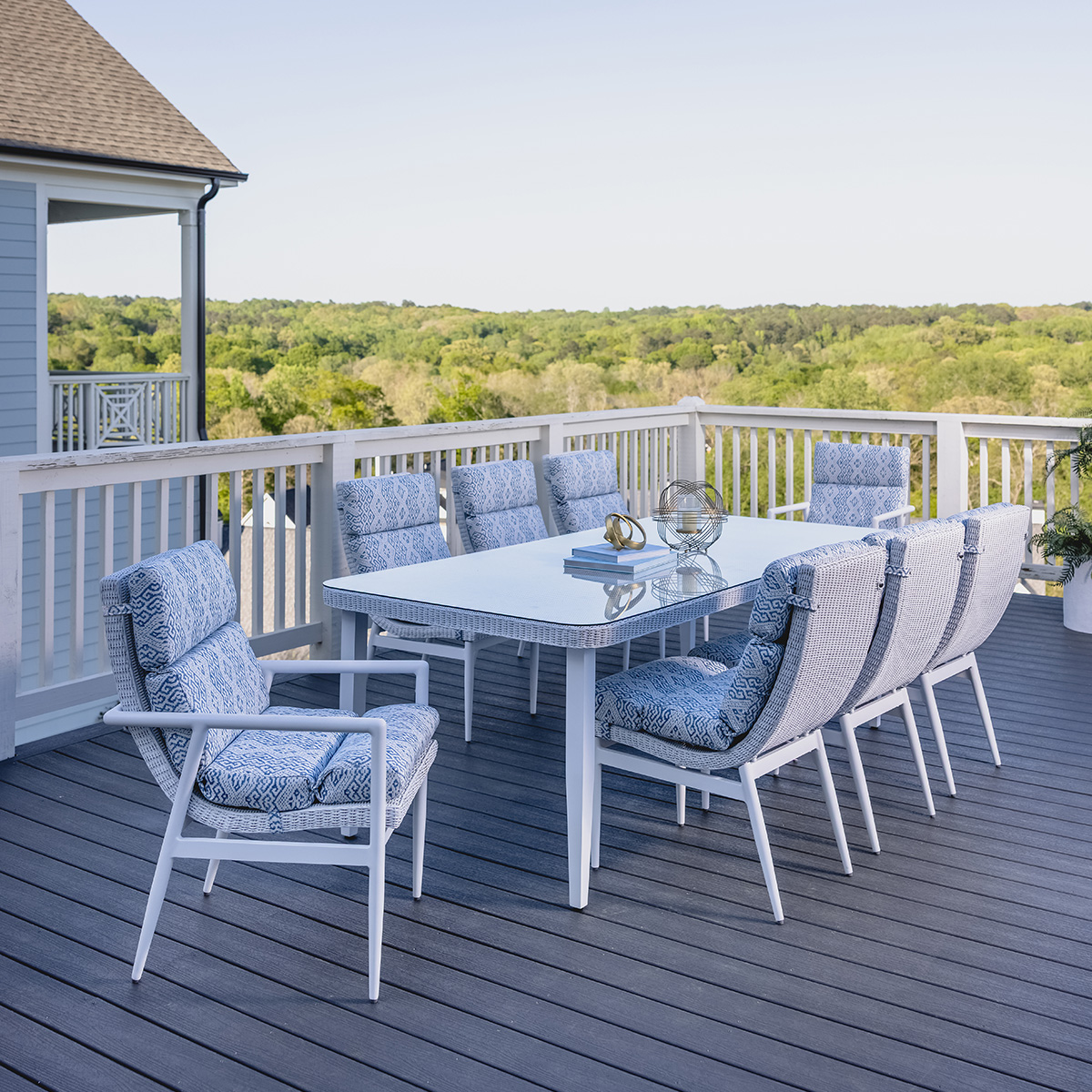 Lloyd Flanders Cascade Patio Dining Set for 8 - LF-CASCADE-SET2