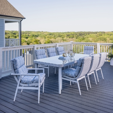 Lloyd Flanders Cascade Patio Dining Set for 8 - LF-CASCADE-SET2
