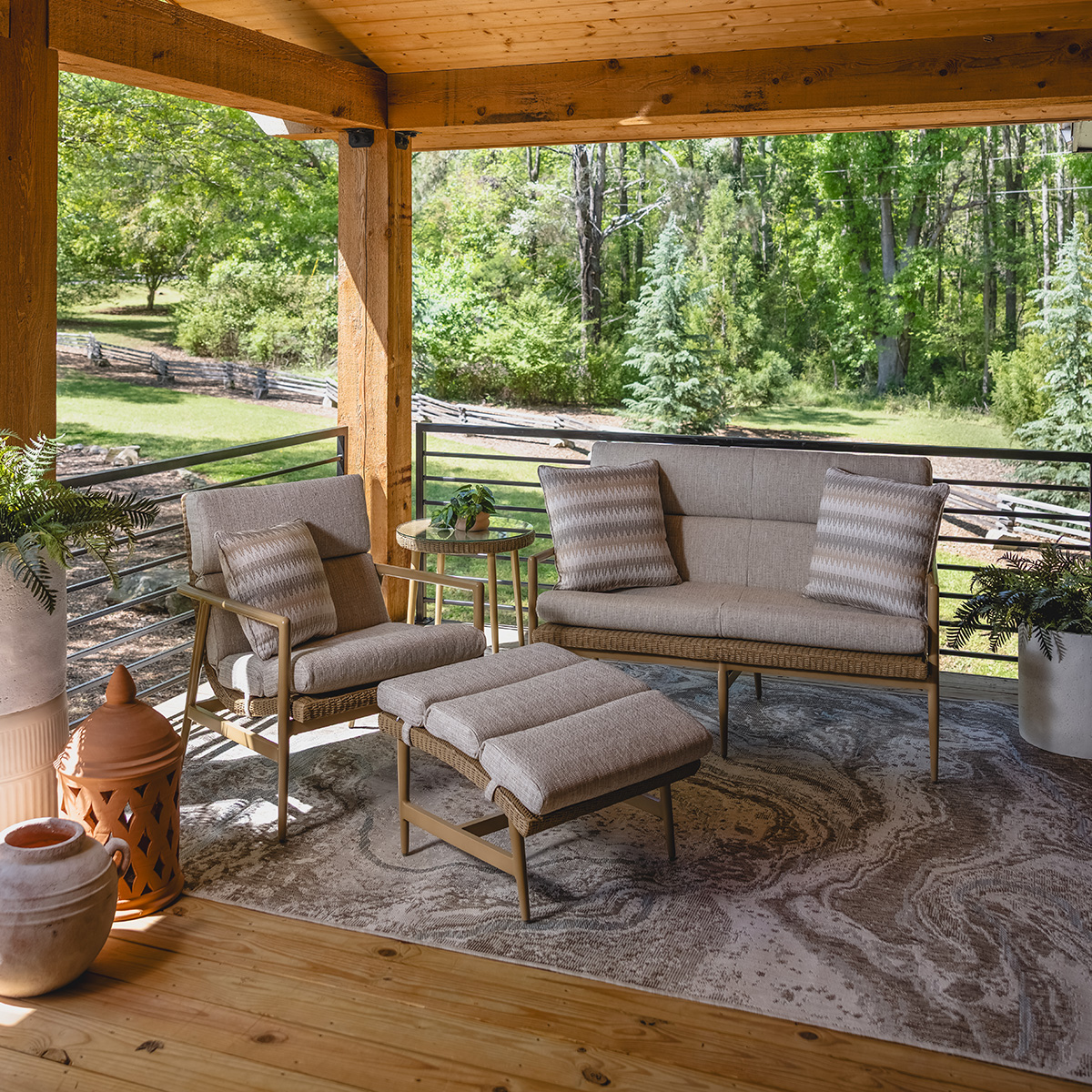 Lloyd Flanders Cascade Wicker Patio Set with Loveseat and Lounge Chair - LF-CASCADE-SET3