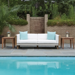 Lloyd Flanders Catalina Sofa and Teak End Table Set - LF-CATALINA-SET5