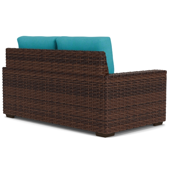 Contempo Woven Vinyl Wicker Loveseat - 38050