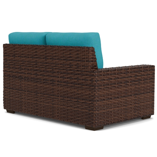 Contempo Right Arm Woven Vinyl Wicker Loveseat - 38051