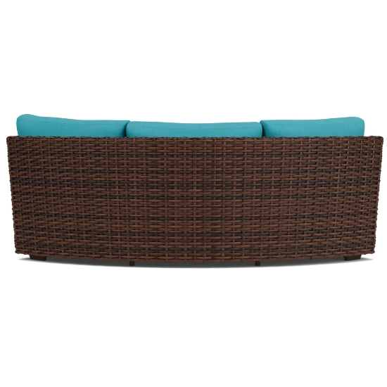 Contempo Woven Vinyl Wicker Curved Sectional Sofa - 38056