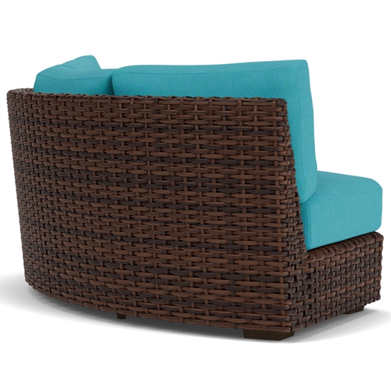 Contempo Woven Vinyl Wicker Curved Sectional Sofa - 38056