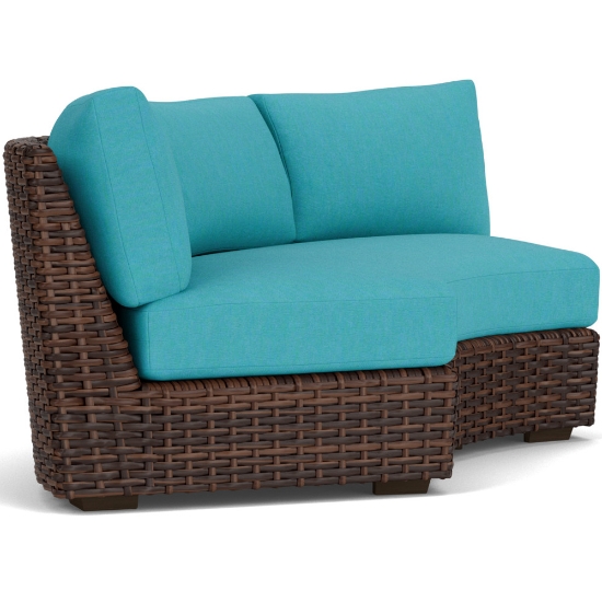 Contempo Woven Vinyl Wicker Curved Sectional Sofa - 38056