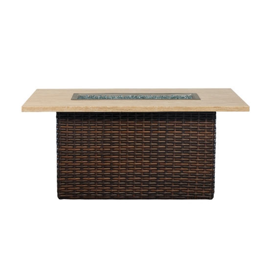 Contempo Rectangle Woven Vinyl Fire Table - 38098