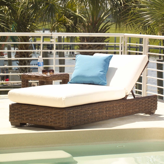 Contempo Woven Vinyl Wicker Pool Chaise - 38023