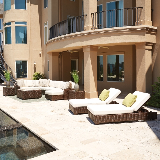 Contempo Woven Vinyl Wicker Pool Chaise - 38023