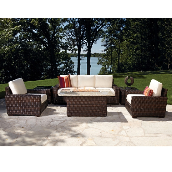 Contempo Woven Vinyl Wicker Loveseat - 38050