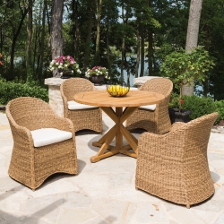 Lloyd Flanders Lloyd Flanders 5 Piece Dining Set with Hyacinth Chairs - LF-DINING-SET2