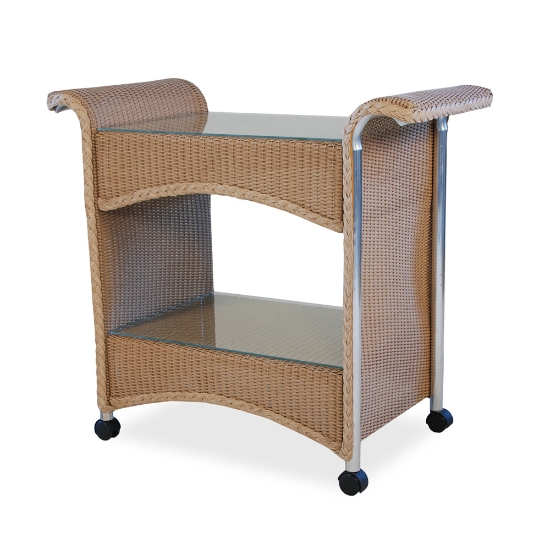 Castered Wicker Tea Cart - LF1045