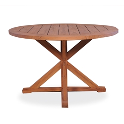 Lloyd Flanders 48 inch round Pedestal Base Teak Dining Table - 286148