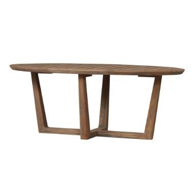 Lloyd Flanders Teak 44" x 24" Oval Cocktail Table - 286344