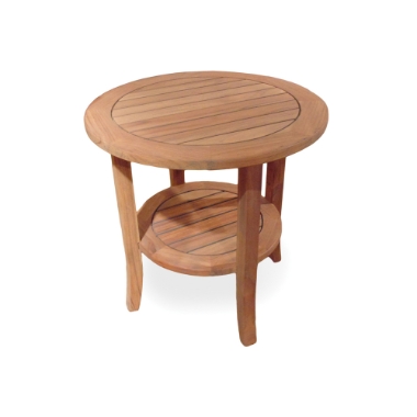 Lloyd Flanders 24 inch Round Teak Tapered Leg End Table - 286424