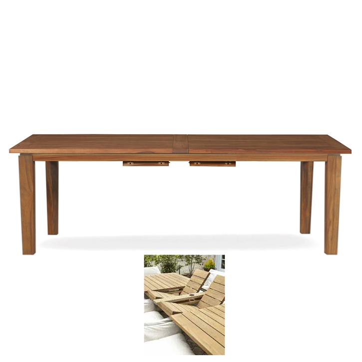 Lloyd Flanders Teak Double Butterfly Leaf Dining Table - Extends to 110" - 286584
