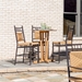 Elevated wood wicker dining set