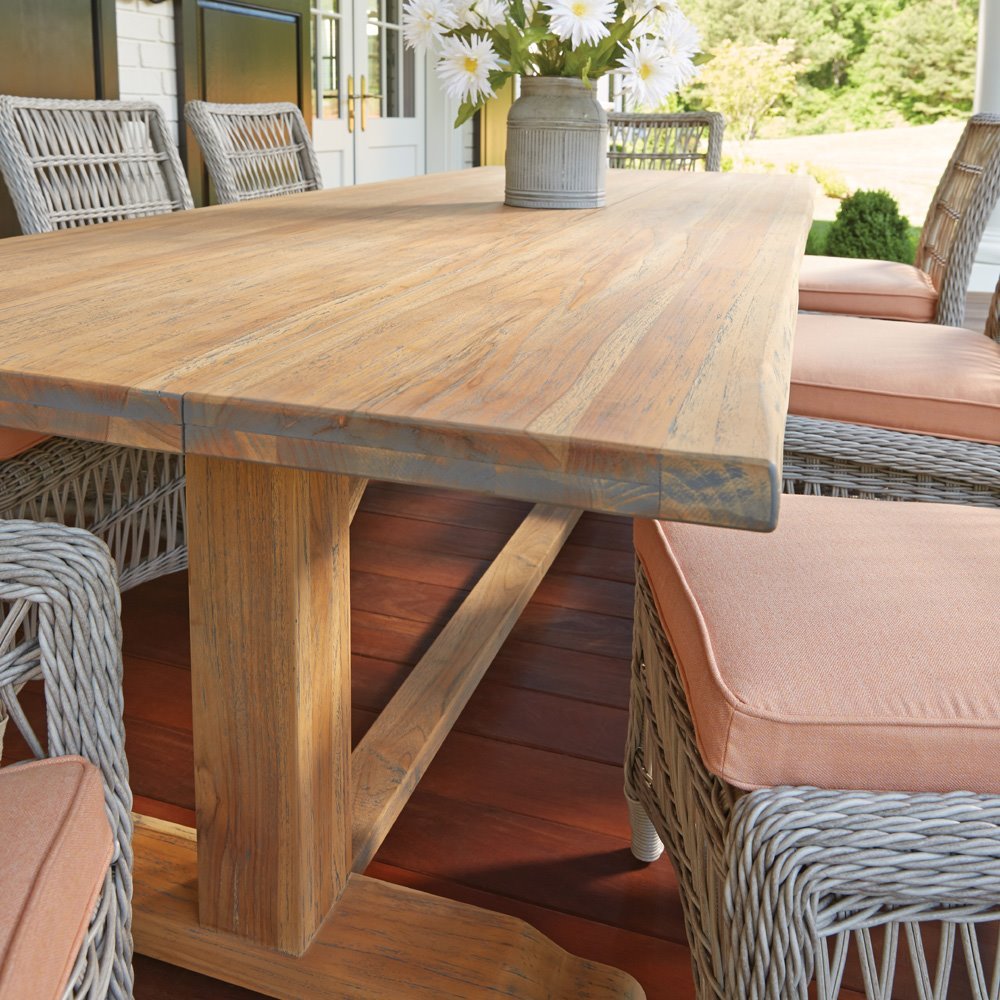 Sustainably sourced teak dining table