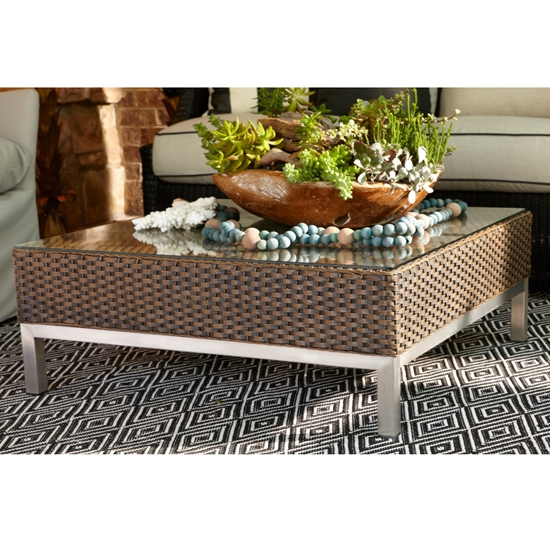 Elements Square Wicker 30" End Table - 203043