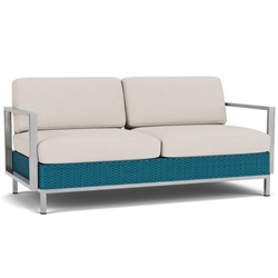 Lloyd Flanders Elements Settee with Stainless Steel Arms and Back - 203355