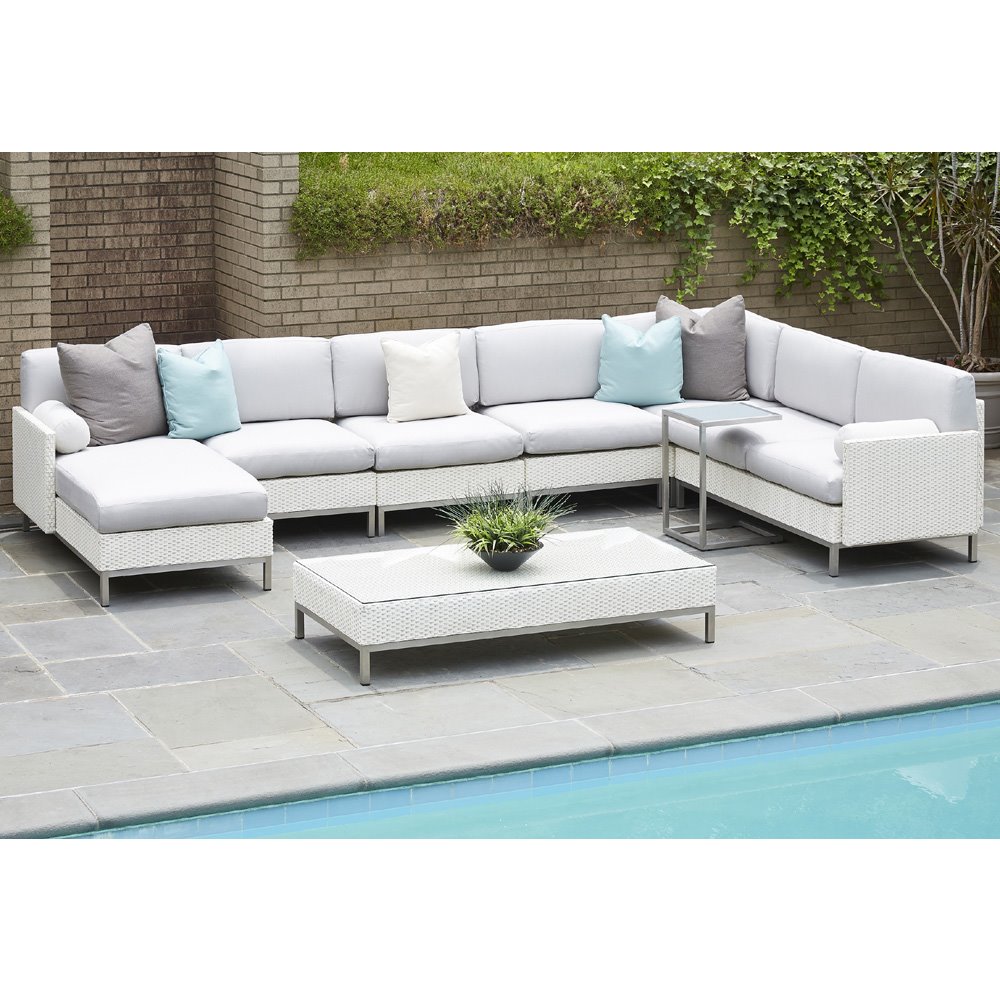 Lloyd Flanders Elements Big Outdoor Wicker Sectional with Chaise - LF-ELEMENTS-SET13