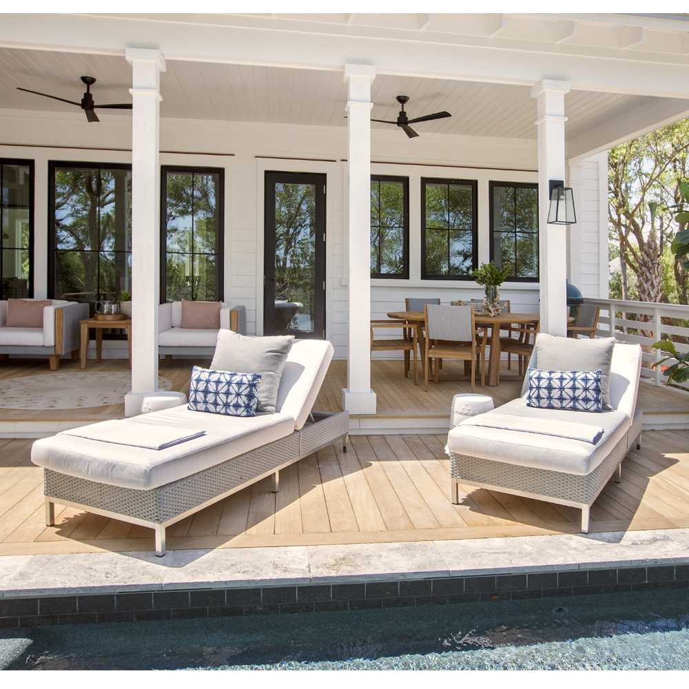Lloyd Flanders Elements Modern Wicker Pool Chaise Lounge Set - LF-ELEMENTS-SET19