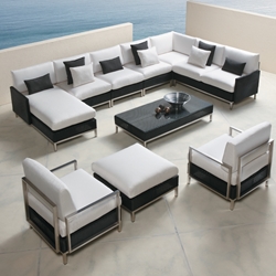 Lloyd Flanders Elements Large Sectional and Lounge Chairs Set - LF-ELEMENTS-SET5