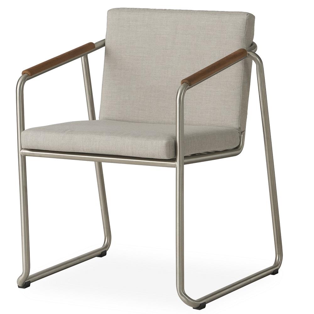 Elevation stainless steel dining table with cushions