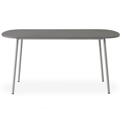 Lloyd Flanders Elevation 42" Oval Cocktail Table with Light Gray Corian Top - 306044