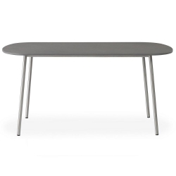 Lloyd Flanders Elevation 42" Oval Cocktail Table with Light Gray Corian Top - 306044
