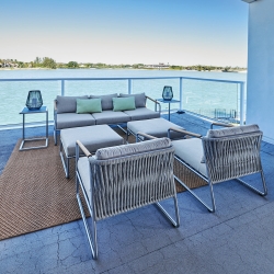 Lloyd Flanders Elevation Sofa and Lounge Chair Outdoor Furniture Set