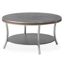 Essence 33" Round Cocktail Table with Charcoal Glass