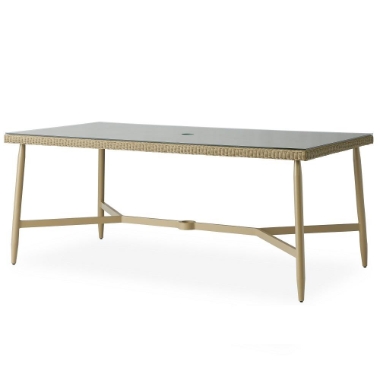 Lloyd Flanders Fairview 73" Rectangular Umbrella Dining Table - 182072