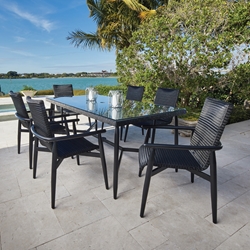 Lloyd Flanders Fairview Outdoor Wicker Dining Set for 6 - LF-FAIRVIEW-SET1