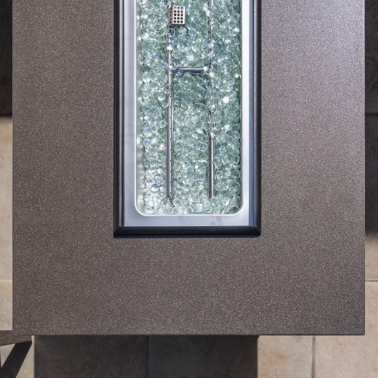 Frontier 52" Rectangular Fire Table top detail