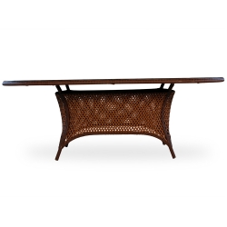 Lloyd Flanders Grand Traverse Large Oval Glass Top Dining Table - 71084