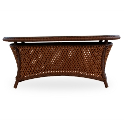 Lloyd Flanders Grand Traverse Oval Glass Top Cocktail Table - 71952